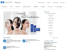 Tablet Screenshot of kose.com.sg